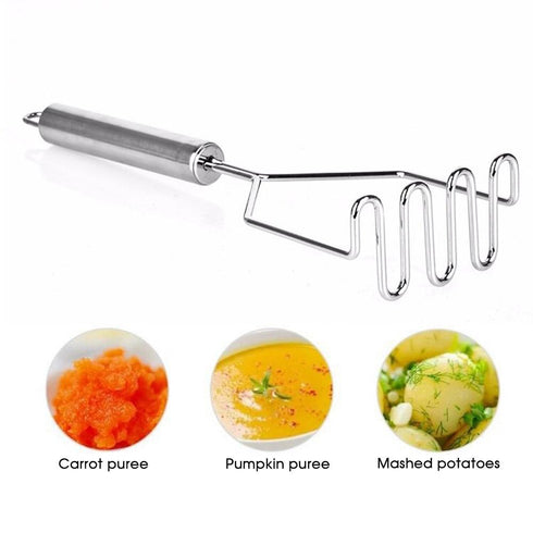 Machucador de papas y alimentos de acero inoxidable premium y duradero